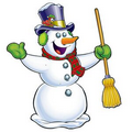 Jointed Snowman w/ Broom